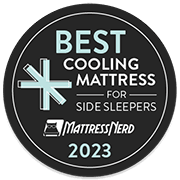 Mattress Nerd Best Cooling Mattress for Side Sleepers 2023 Affiliate Badge