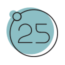 25 year warranty icon