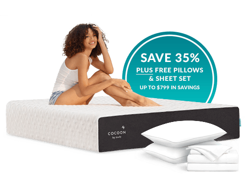 Woman Laying on Chill Hybrid Mattress with the Chill Bundle
